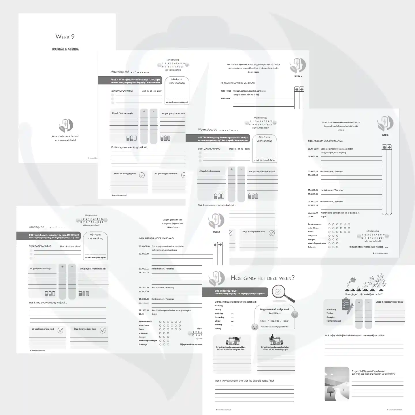 Extra agenda pagina's week 09